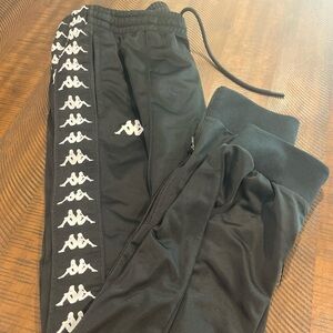 VTG Kappa Logo Track Pants Black Size Large